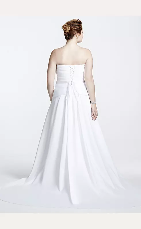 Satin Lace-Up Back A-Line Plus Size Wedding Dress  Image 2