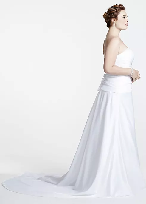 Satin Lace-Up Back A-Line Plus Size Wedding Dress  Image 3