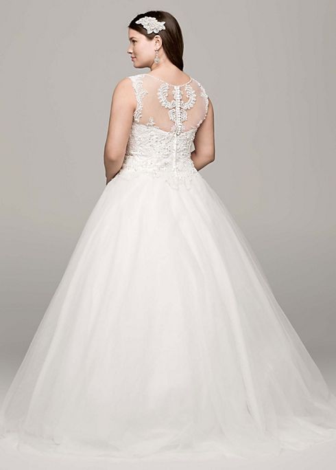 Tulle Ball Gown with Illusion Back Detail Image 3