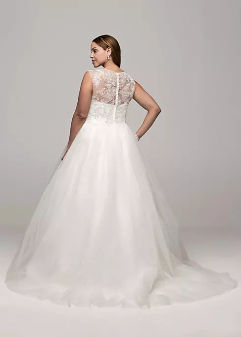 Cap Sleeve Tulle Ball Gown with Illusion Neckline Image 2