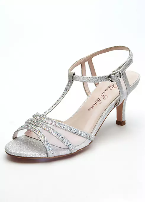 Mid Heel T Strap Sandal with Embellishment Image 1
