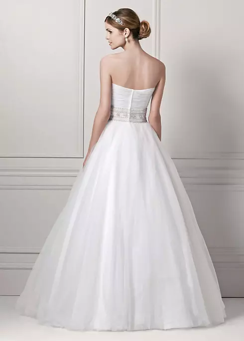 Petite Strapless Tulle Ball Gown with Beaded Belt Image 2