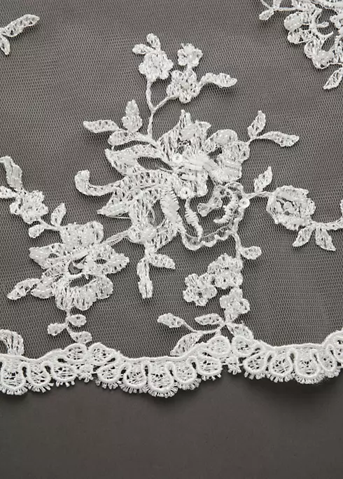 One Tier All Over Lace Mantilla Veil Image 4
