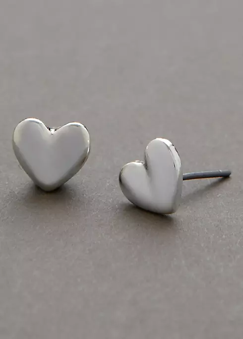 Heart Stud Earrings Image 1