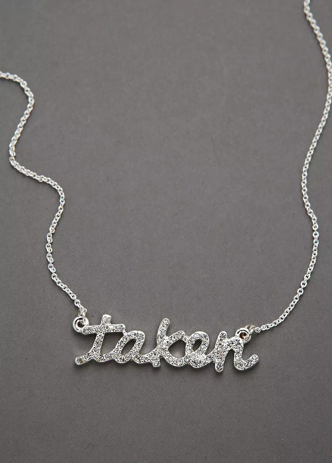 Silver Pave Script Taken Necklace Image 2