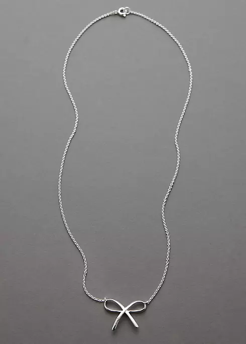 Sliver Bow Necklace Image 1