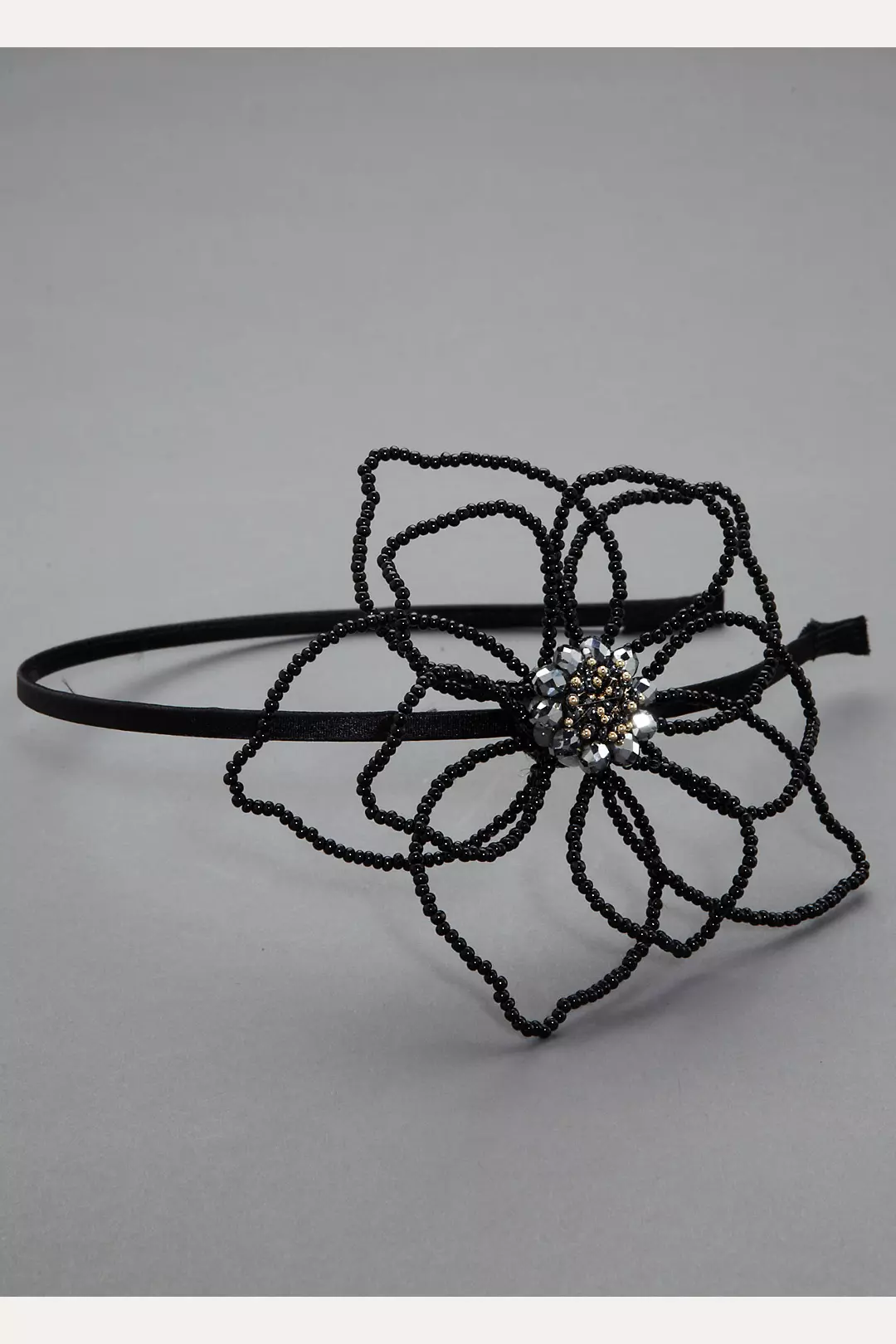 Open Design Beaded Flower Headband Image