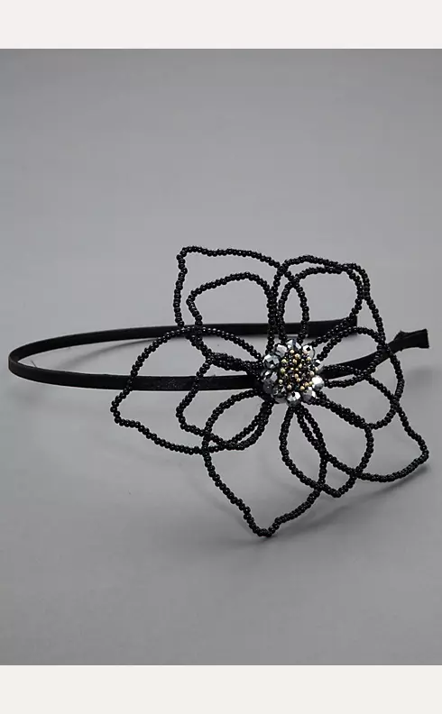 Open Design Beaded Flower Headband Image 1