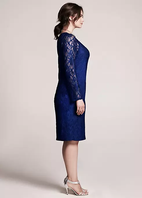 Long Sleeve Short Lace Dress Image 2