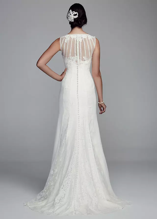 Lace Trumpet Gown with Illusion Neckline Image 2