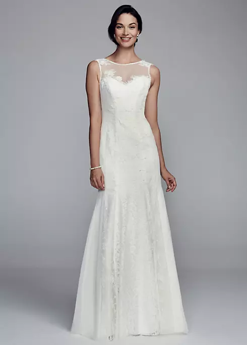 Lace Trumpet Gown with Illusion Neckline Image 1