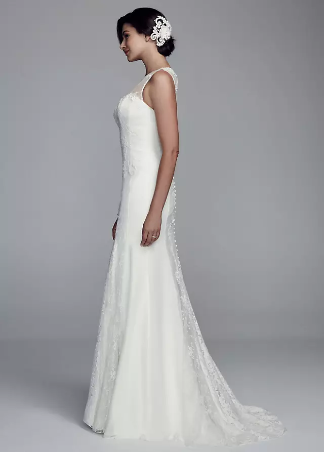 Lace Trumpet Gown with Illusion Neckline Image 3