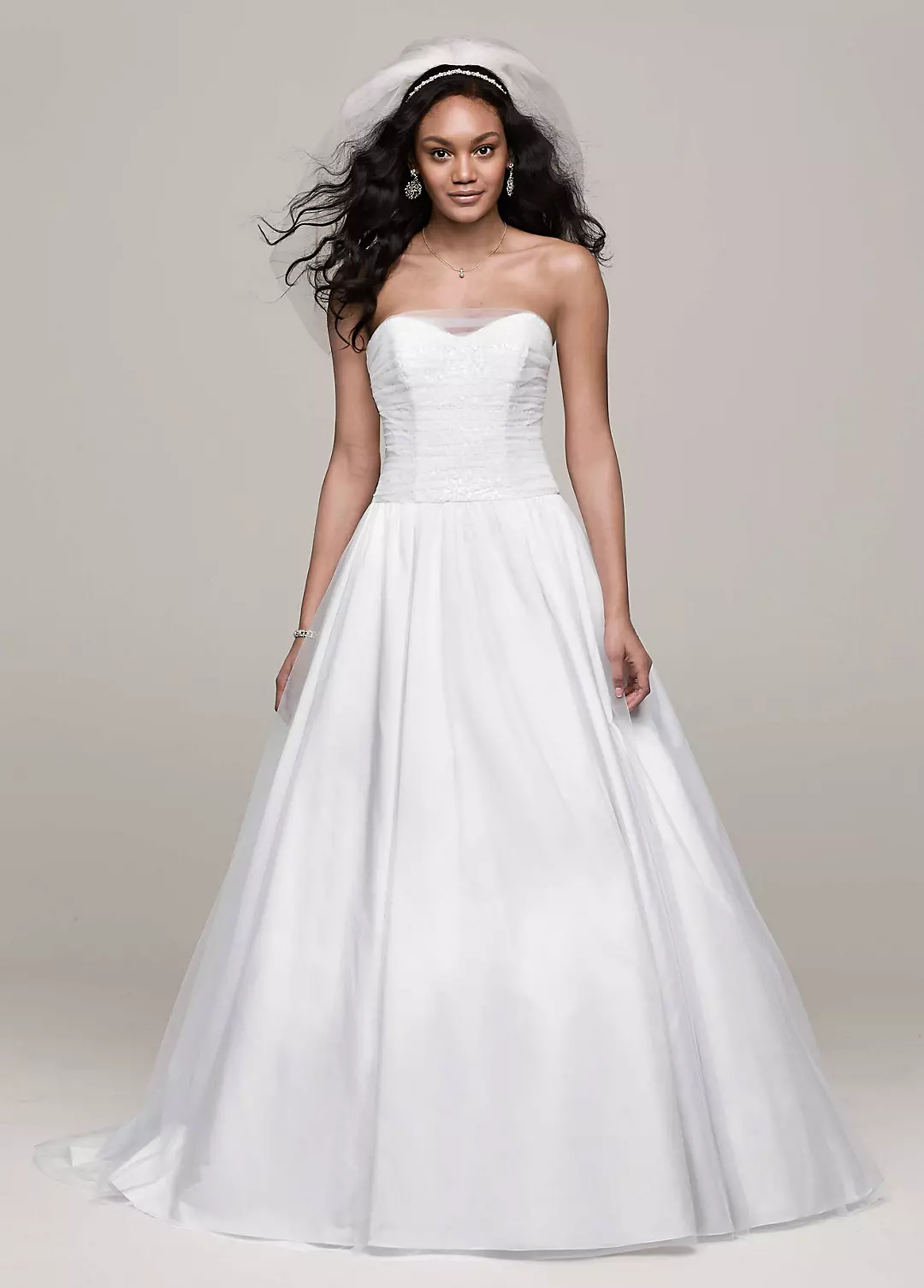 Strapless Tulle Ball Gown with Corset Back Image