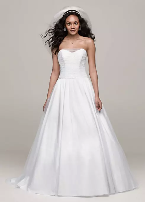 Strapless Tulle Ball Gown with Corset Back Image 1