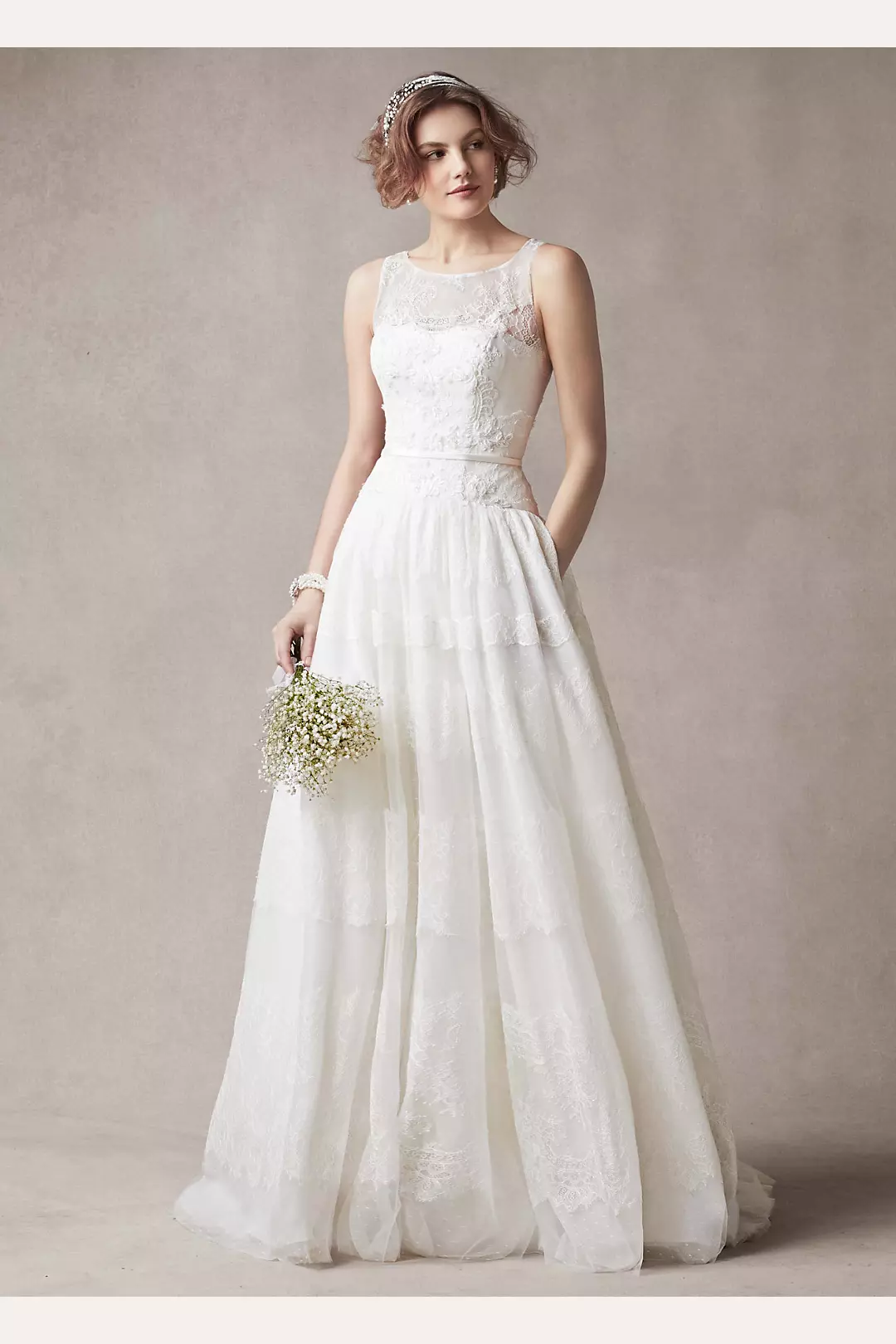 Melissa Sweet Sleeveless Wedding Dress with Tulle Image