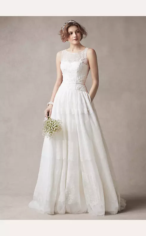 Melissa Sweet Sleeveless Wedding Dress with Tulle Image 1