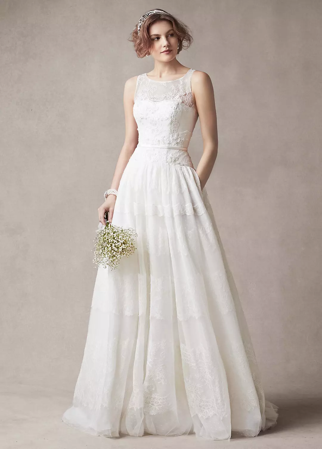 Melissa Sweet Sleeveless Wedding Dress with Tulle Image