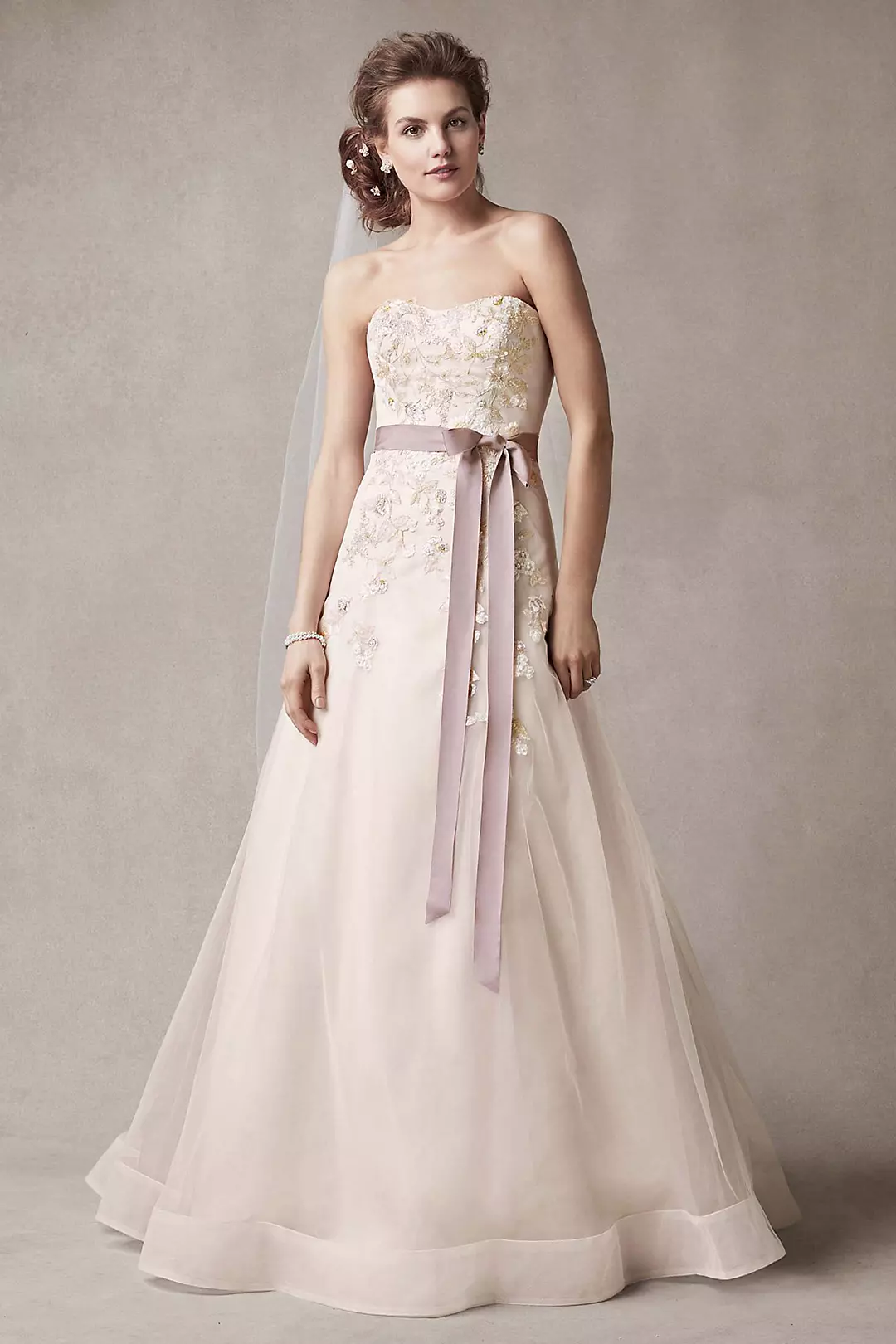 As-Is Wedding Dress with Two Toned Skirt Image