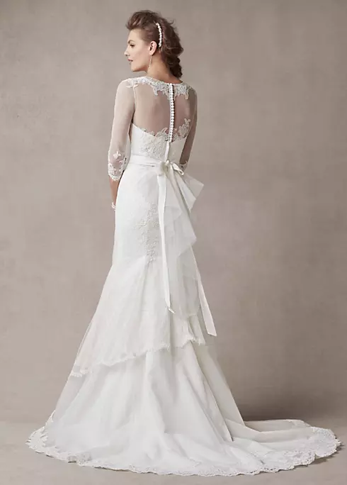 As-Is Wedding Dress with Illusion Sleeves  Image 2