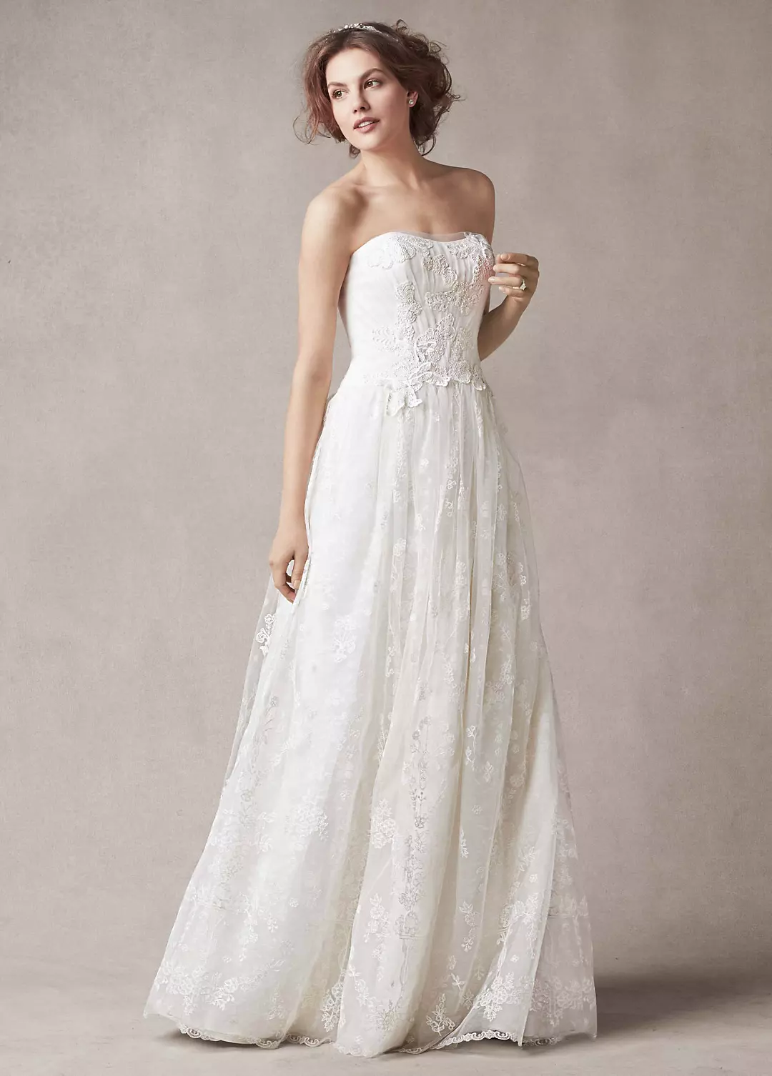 As-Is Wedding Dress with Parisian Floral Detail Image