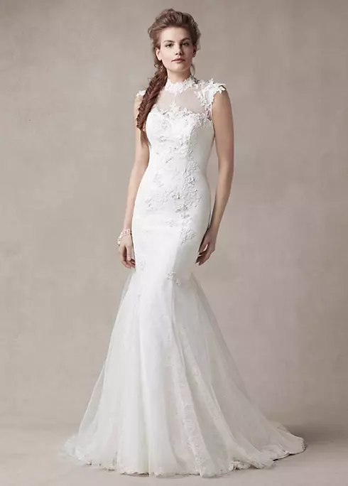 Melissa Sweet Wedding Dress with Illusion Neckline Image 1
