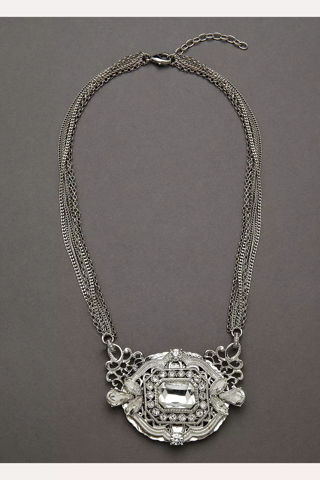 Vintage Crystal Medallion Necklace Image