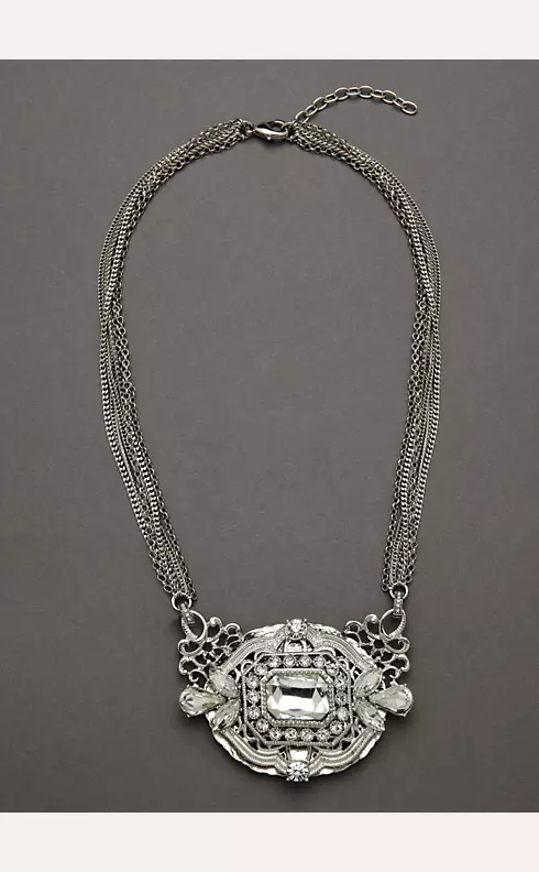 Vintage Crystal Medallion Necklace Image 1