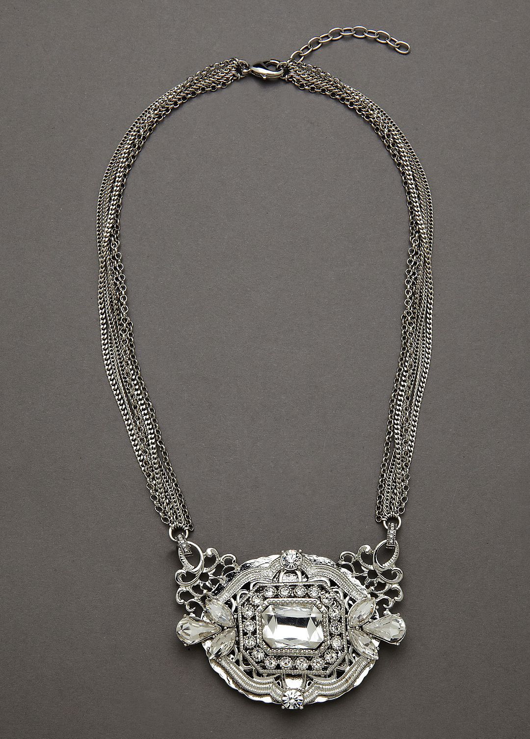 Vintage Crystal Medallion Necklace Image 2