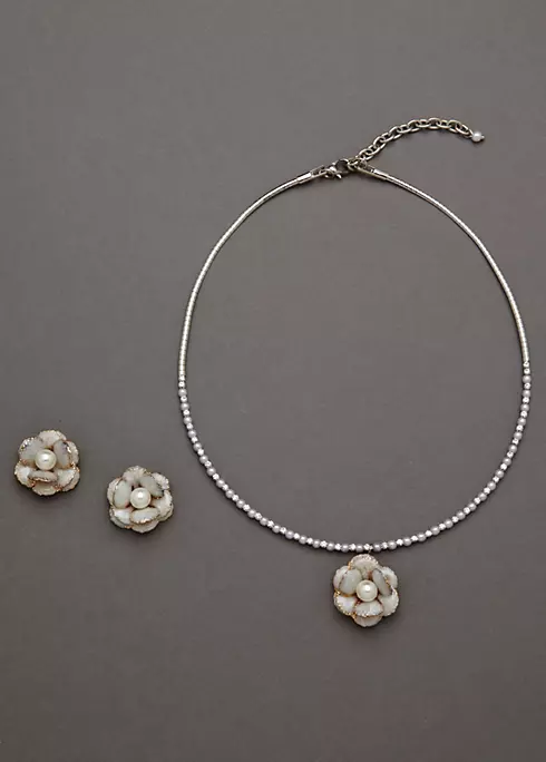 Enamel Pearl Flower Set Image 1