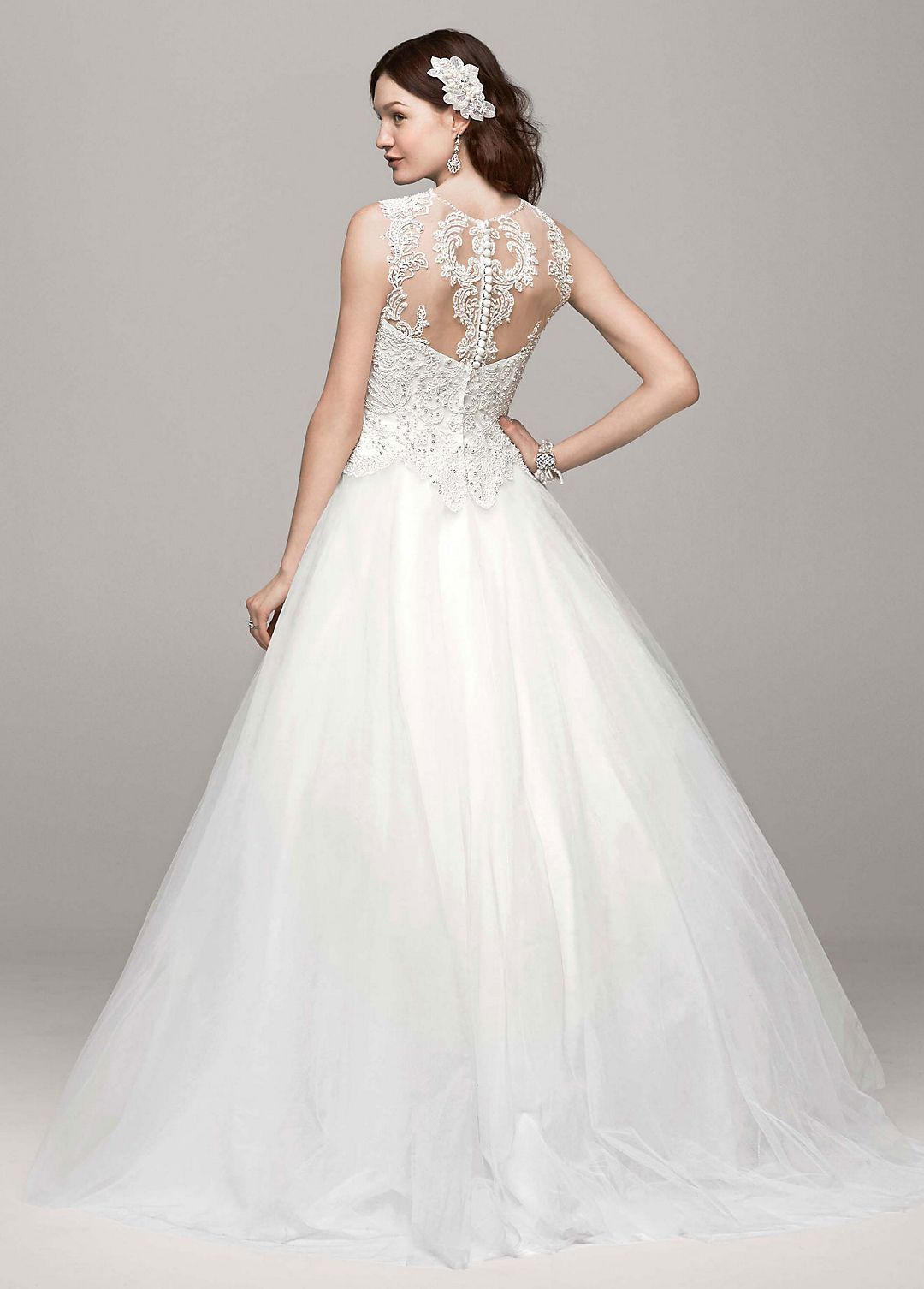 Tulle Ball Gown with Illusion Back Detail Image 2