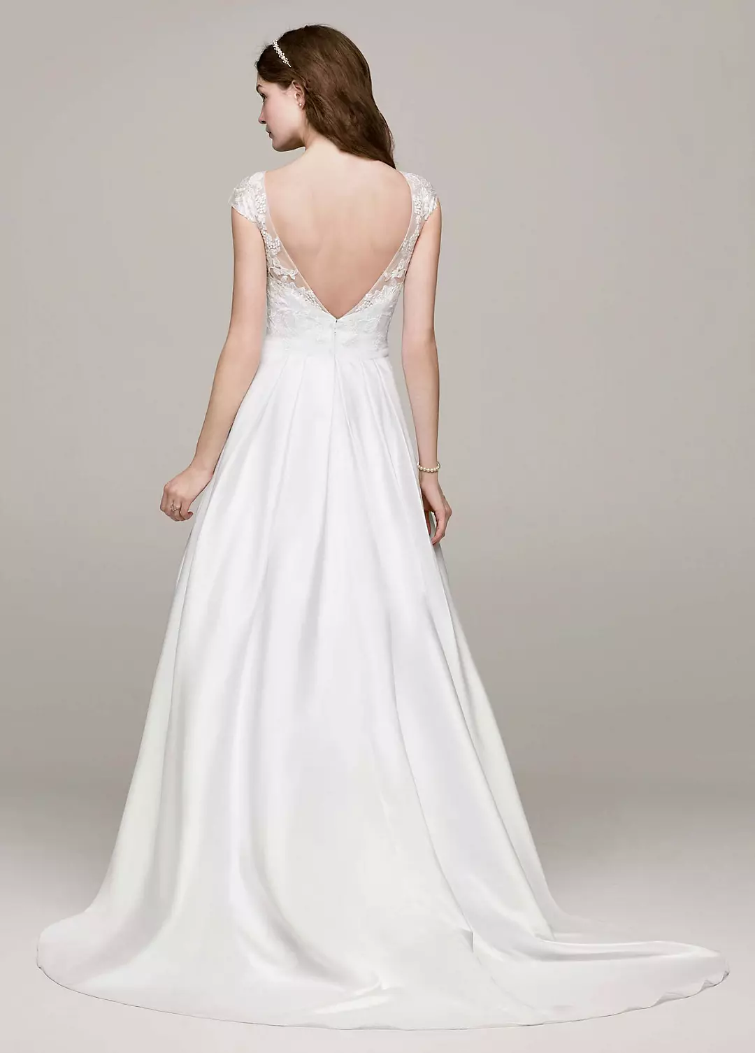 Cap Sleeve Wedding Dress with Illusion Neckline  Image 2