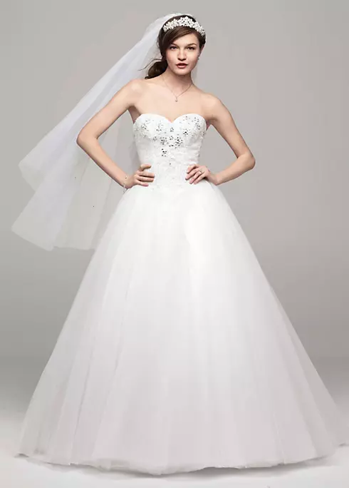 Strapless Tulle Ball Gown with Beaded Bodice Image 1