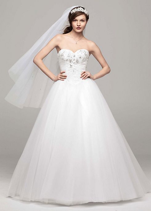 As-Is Beaded Bodice Tulle Wedding Dress  Image 1