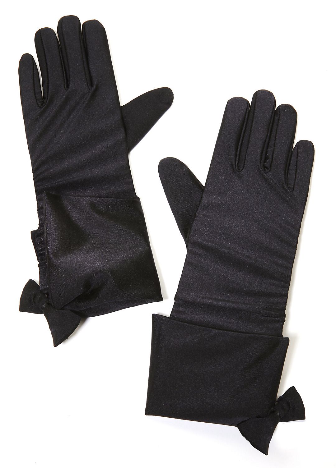 Stretch Satin Glove with Foldover Cuff Image 3
