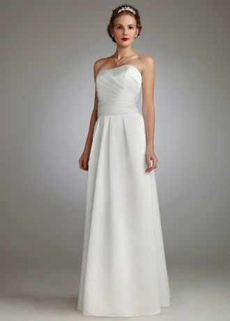 Two In One Pleated Satin A Line Gown Image