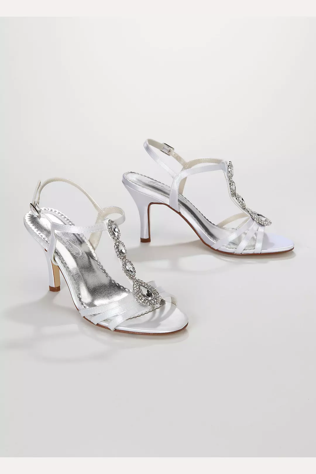 T-Strap High Heel Sandal with Jewel Detail | David's Bridal