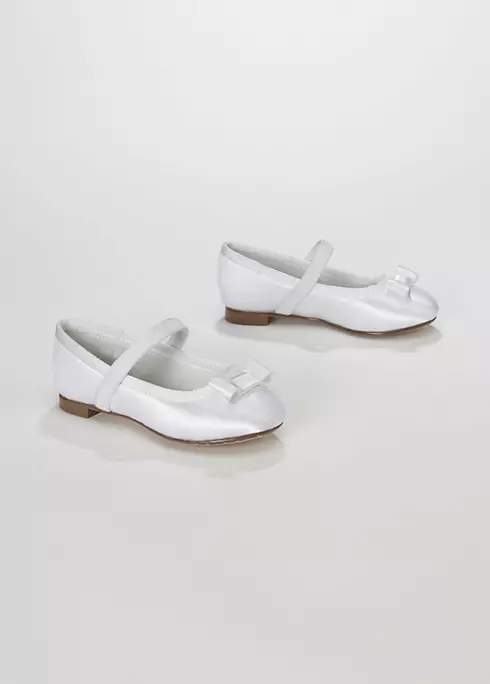 Dyeable Flower Girl Ballet Flat with Grosgrain Bow Image 1