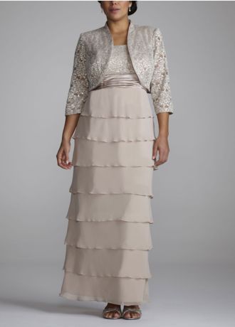 Lace dress and cheap jacket mother of bride