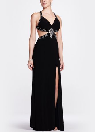 Sleeveless Beaded Cut Out Gown Image