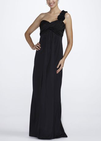 One Shoulder Silky Knit Gown Image