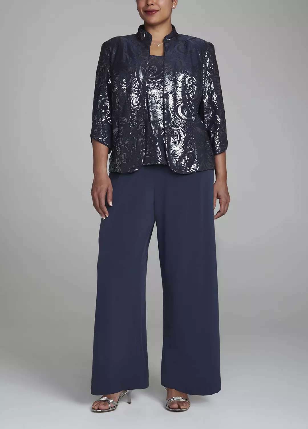 Three Piece Sequin and Jersey Pant Suit Image