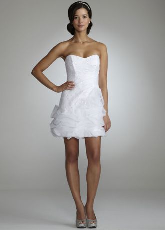 Strapless Sequin Gown with Tulle Pick Up Skirt Image