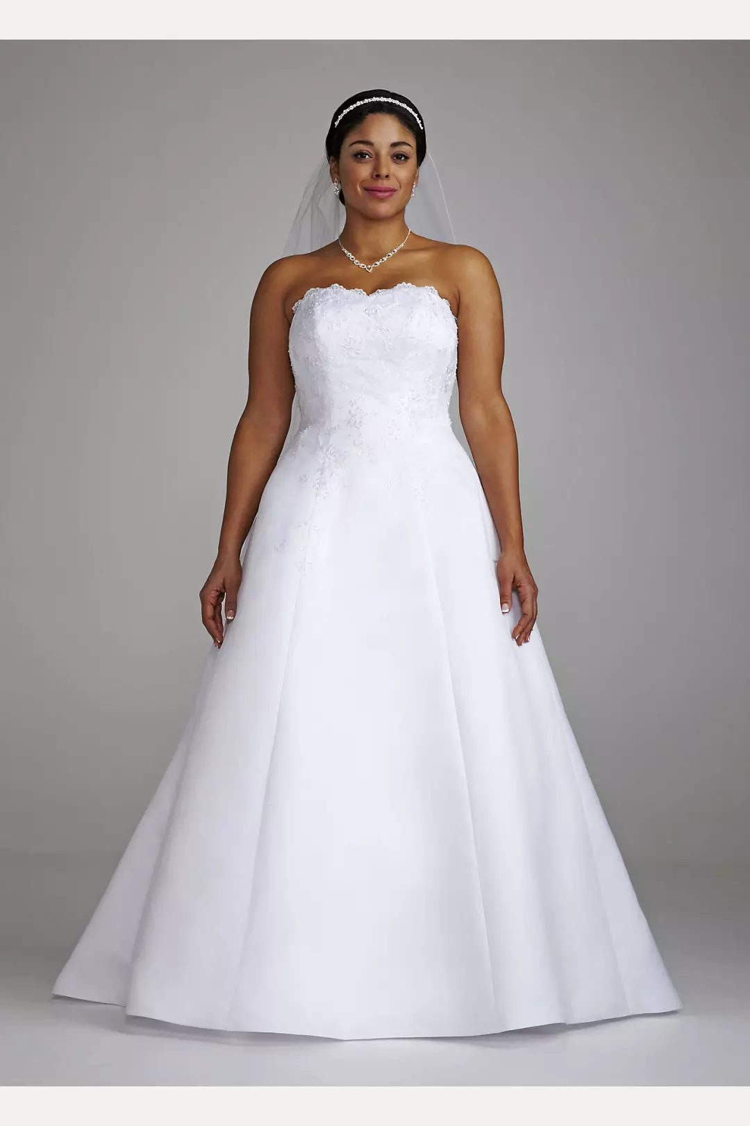 Aline Gown with Beaded Lace and Scalloped Neckline Image