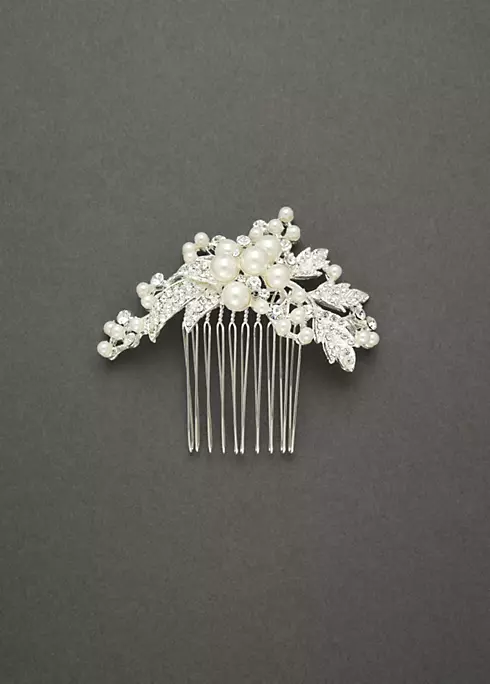 Spray Comb Featuring Pearl Clusters and Crystal Image 1
