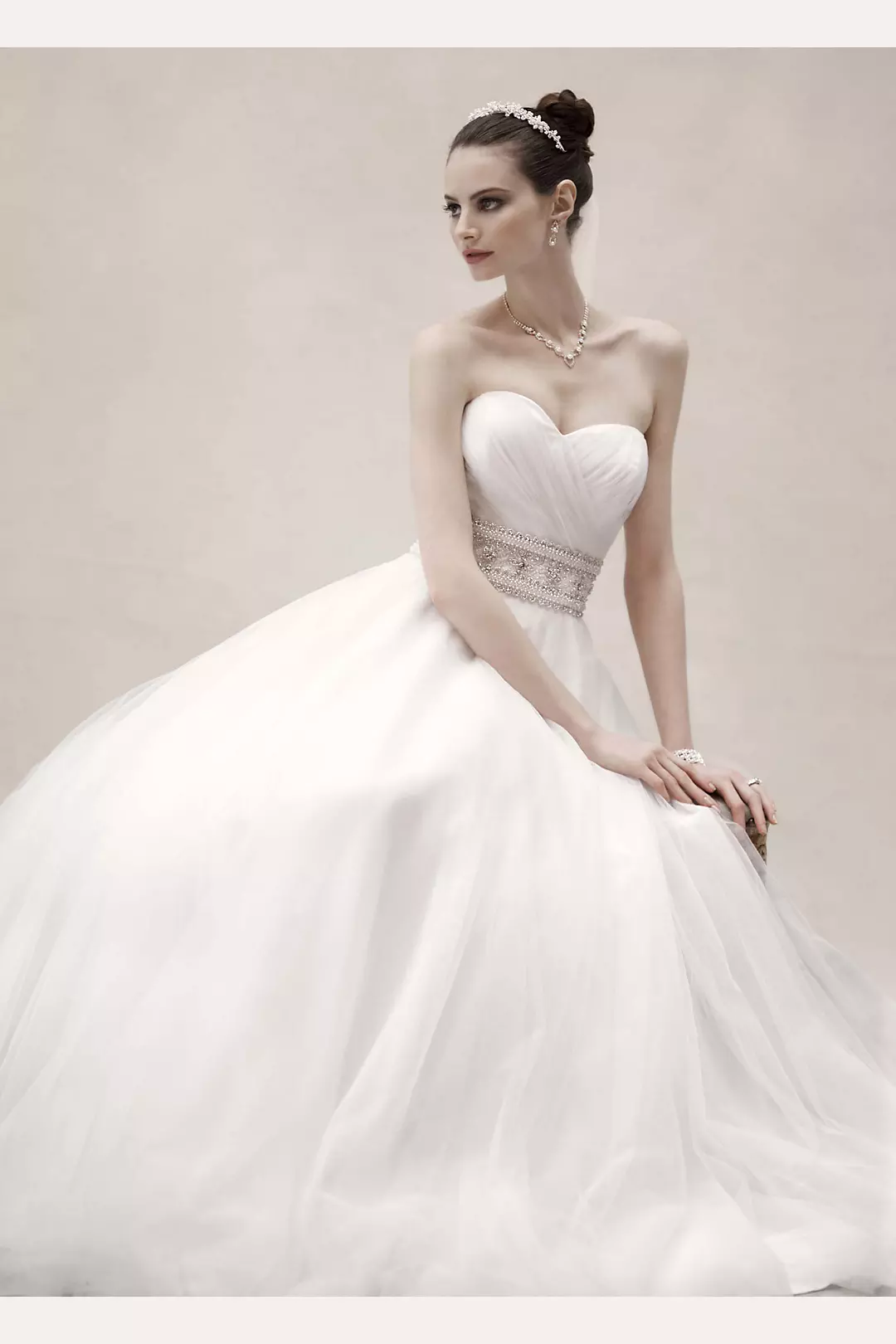 Oleg Cassini Wedding Dress with Beaded Belt Image 3