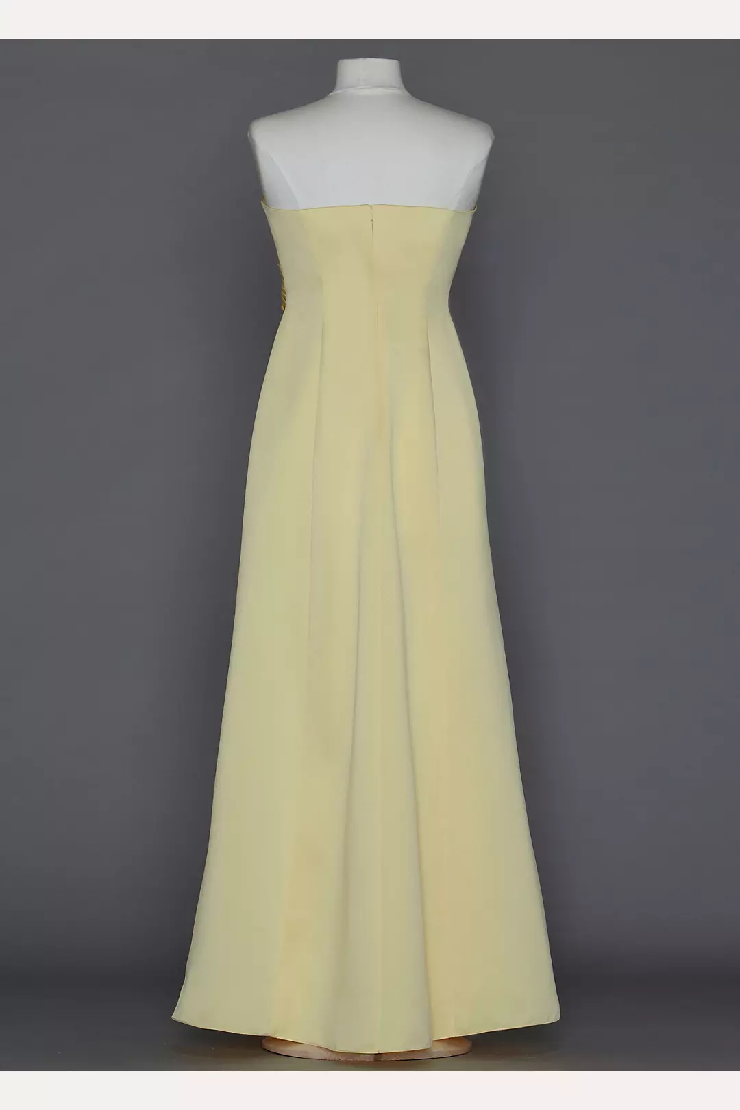 Satin A-Line Draped Gown with Beaded Neckline Image 2
