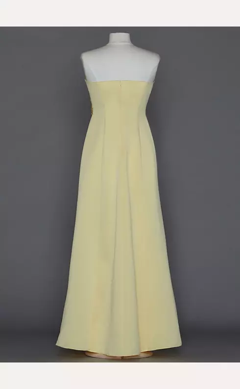 Satin A-Line Draped Gown with Beaded Neckline Image 2