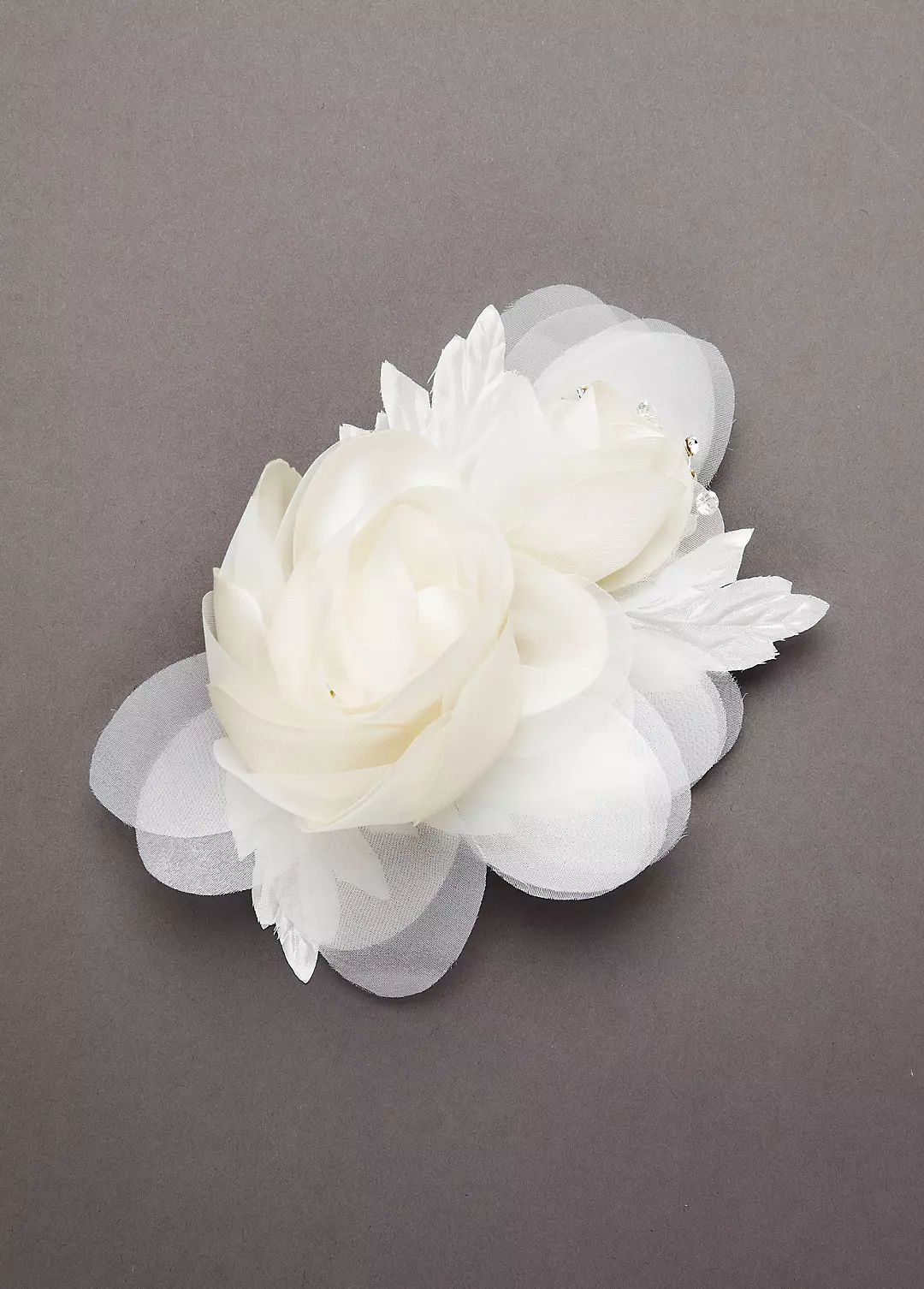 Double Rose Fabric Embellished Floral Headpiece Image