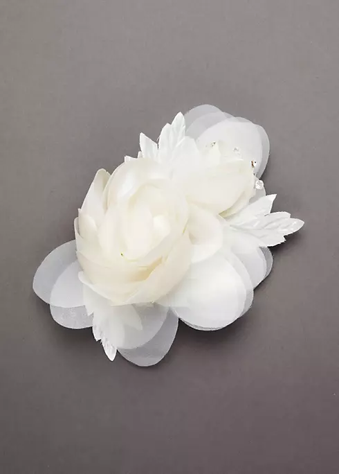 Double Rose Fabric Embellished Floral Headpiece Image 1