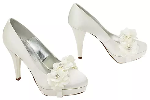 Charmeuse Pump with Removable Floral Corsage Image 1